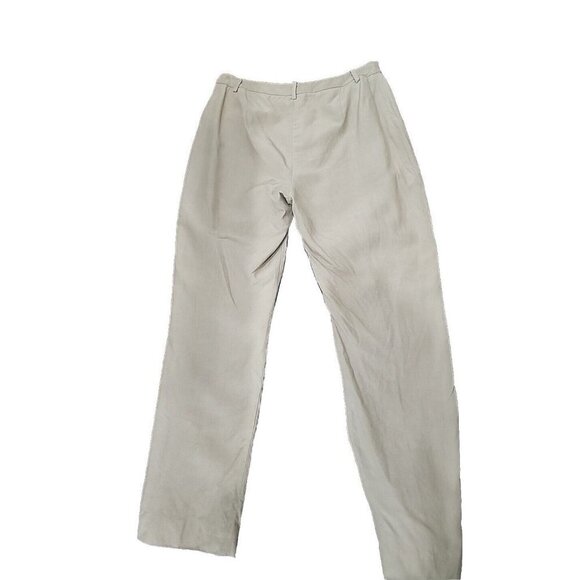 SIGRID OLSEN Pants Silk Linen Tan Mid-rise Lined Trousers Women's 10 - Picture 3 of 7